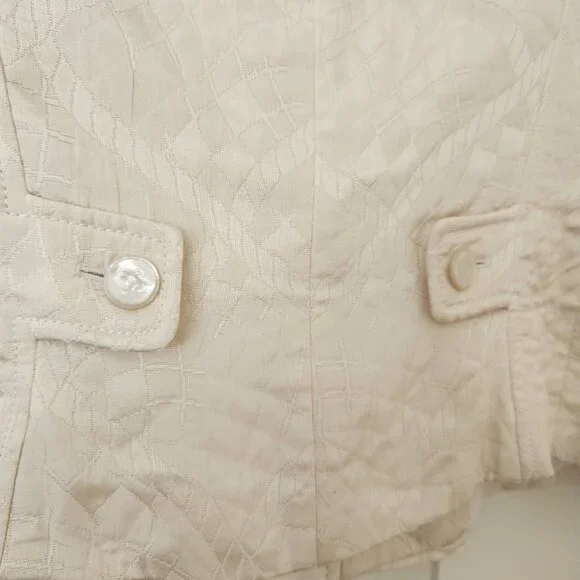 Escada Cropped Quilted Cream Jacket Blazer Vintage Rare Luxury Classic Office - Picture 5 of 16